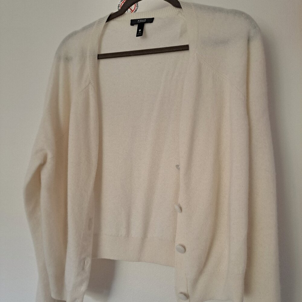 NWT ivory cashmere cardigan sz L-XL